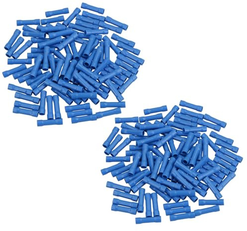 Insulated Straight Butt Connectors Electrical Crimps Terminals Blue 200pc