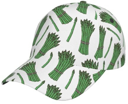 Unisex,Herren Dame Baseballmütze Spargel Grün Druck Baseball Kappe Modische Freizeitmütze Personalisiert Sonnenmütze Für Ausflüge Urlaub Angeln