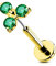 OUFER 16G Gold Helix Piercing 316L-Chirurgenstahl 6 mm Conch Piercing Ohrringe Grün CZ