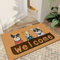 Qingbei Rina Welcome Outdoor Door Mat With Dog,60x90cm Coir Front Door Mat Outside Non Slip Backing,Large External Door Mats