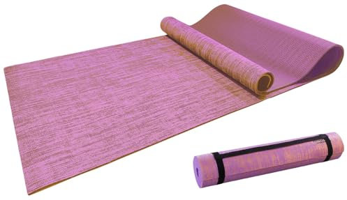 Newgen Medicals Fitnesszubehöre: 2er-Set Jute-Yoga- & Gymnastikmatten, gepolstert, Tragegurt, 183x61 cm (Jute-Yogamatten rutschfest, natürliche Yogamatten aus)