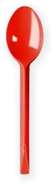 20/80 CUCCHIAI riutilizzabili VARI COLORI posate colorate 17cm per cerimonie feste compleanno party (Rosso, 80 pezzi)