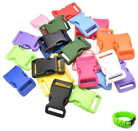 100 Stück Kunststoff Schnallen und Verschlüsse,10 MM Klickverschluss & Steckschnalle,Paracord Zubehör,Paracord Armband,Rucksackgurte,Armbänder,Hundehalfter,Regenschirm Seil,Paracords Verschlüsse