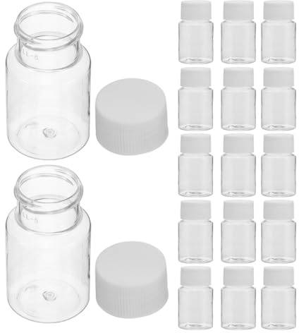 Alipis 25pcs Sampling Bottles Plastic Small Liquid Containers for Medicine Storage Box Reusable Pill Container Cap Leakproof for Travel