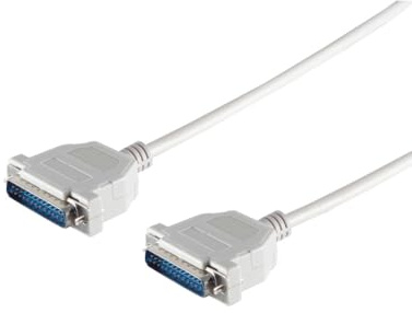 Kabelbude.eu SUB-D Anschlusskabel, Datenkabel, 25-polig, 2x Sub D-Stecker, Schnapphauben, AWG 28, 1,8m