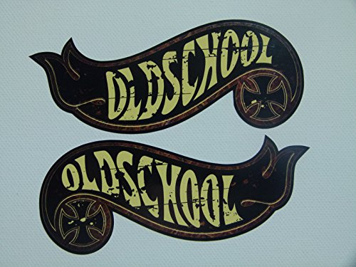 cut-it folientechnik & design MG315 / 2X Oldschool Kult Aufkleber je 11,5x4,5cm Hot Rod Tuning Sticker Muscle Car Racing Oldtimer Vintage Retro Style Iron Cross