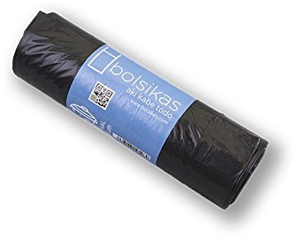 Bolsa de basura negra 100 litros / 1400 Ind 85x105 / Galga 110, BOLSIKAS, caja económica 30 rollos de 10 bolsas