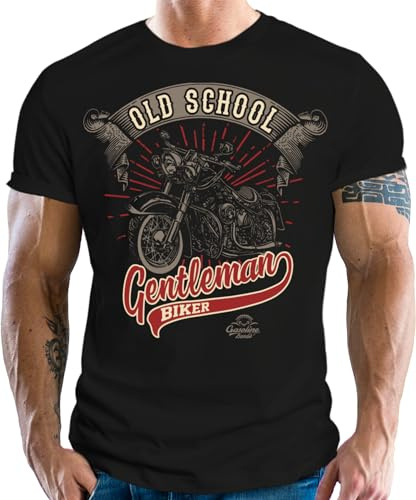 Herren T-Shirt für Motorradfahrer und Biker: Oldschool Gentleman