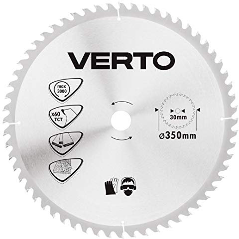 Widia-Sägescheibe 350 x 30 mm, 60 Zähne, Scheibenstärke 2,2 mm, Zahnstärke 3,2 mm, Reduktionsstücke: 30 x 16 mm, 30 x 20 mm, 30 x 25,4 mm VERTO 61H144