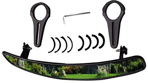 WOOSTAR 15 Centro Ampio Specchietto Retrovisore con 1,75 Morsetti Sostituzione per ATV UTV Viking Polaris RZR Mule Commander Motorcycle Dirt Bike Nero