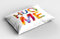 ABAKUHAUS Umarmung Kissenbezug, Low Poly Hug Me Text, Dekorativer Standard King Size Gedruckter Kissenbezug, 80 x 40 cm, Mehrfarbig Orange