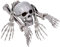EXCEART Skelettknochen Und Schädel Kunststoff Gruselige Gefälschte Skelett für Halloween Requisiten Friedhof Bodendekor Halloween Skelett mit Beweglichen Gelenken