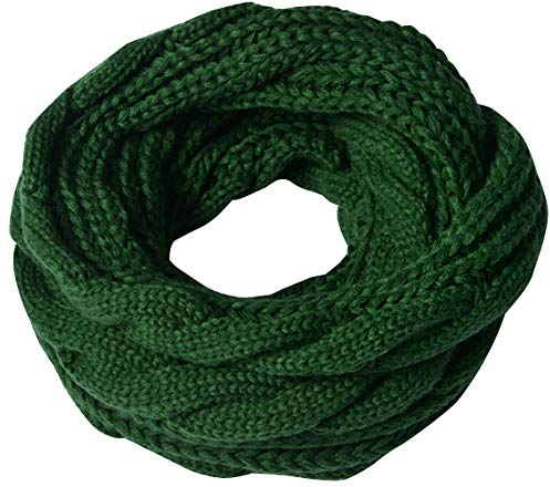 Miobo Strick Loop Schal, Zopf Muster Winterschal, Wolle warmen, Hochwertiges, Unisex mit Einheitsgröße (Grün)