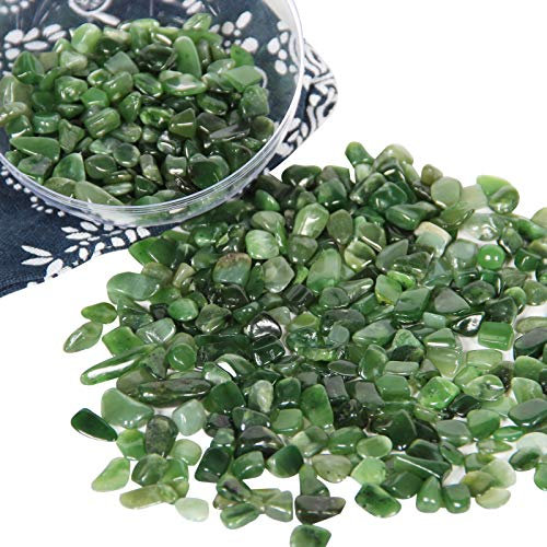 Orientrea Mini Pierres polies de Jaspe Vert Crystal, Jaspe Vert Naturel de 500 g, Petite Passée Chips écrasé Pierre Guérison Reiki Cristal Bijoux Décoration de la Maison
