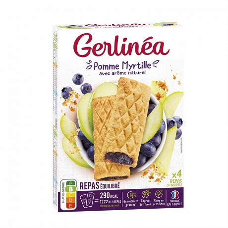 GERLINÉA - Barres Repas Fourrées Myrtilles 360 G - Lot De 3 - livraison offerte