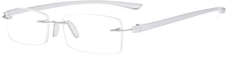 Eyekepper Leser Kleine Linse Randlos Lesebrille Männer Frauen(Silber)+0.75