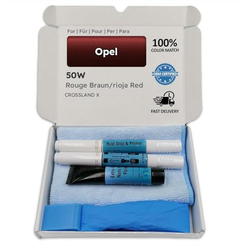 Genuine Colors Lackstift Rouge BRAUN Rioja RED 50W für Opel Rot Crossland X