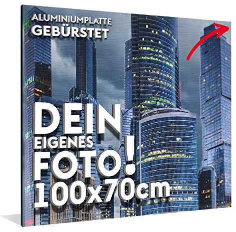 FLYERALARM Dein Foto auf Aluminium(120cm x 80cm) Gebürstete Alu Platte (3mm) mit eigenem Bild Bedrucken Lassen I Personalisiertes Geschenk mit Wunschmotiv