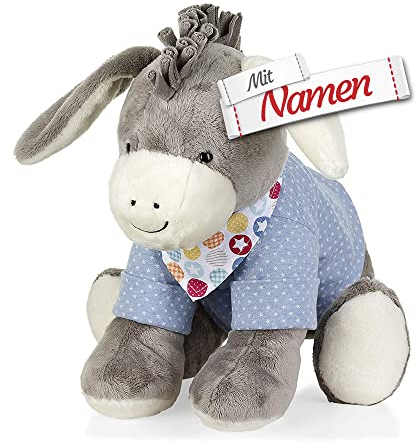 Sterntaler Kuscheltier Sternchen Emmi mit Namen personalisiert (bestickt), Niedliches Jungen Plüschtier Stofftier für Babys Kinder, Schmusetier Geschenk zu Weihnachten und Geburtstag