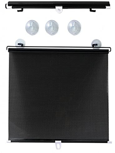 Sonakia Sonnenschutz-verdunkelungsrollos, Sonnenschutzrollos Mit Saugnäpfen, Thermorollos, Innen Sichtschutz Fensterrollo Ohne Bohren, Rollos Für Türen/Fenster,Black-68x125cm/27 * 49in