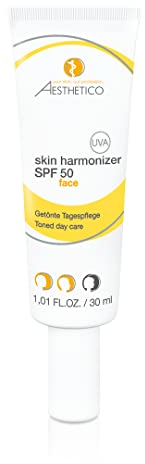 AESTHETICO skin harmonizer SPF 50 - Getönte Tagespflege mit hohem Lichtschutzfaktor bei Akne, kaschiert Rötungen und wirkt antientzündlich, Make-up Ersatz (3 x 30 ml)