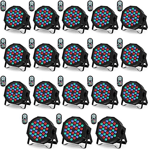 18pcs 36 RGB LED Par Strahler Bühnenlicht DMX512 mit Fernbedienung (Deutsches Lagerhaus) Par Scheinwerfer Disco Stroboskop Licht 7 Lichteffekt Partylicht für DJ Bar Stage Halloween Weihnachten