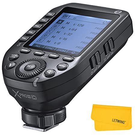 Godox XProII-C Blitzauslöser für Canon Kamera, TTL 2.4G HSS 1/8000S, manuelle TCM-Funktion, großer LCD-Bildschirm, Blitzsender, kompatibel mit Canon R5 R6 5D 6D