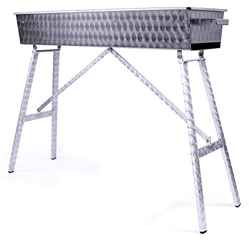 Edelstahl Schaschlikgrill 100x30cm V2A Mangal Klappbar Handarbeit Adana Grill Holzkohlegrill Schaschlik шашлычница мангал (Ohne Ascheschubladen, ohne Rollen)