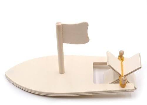 Teogneot Holz Segelboot für Kinder Mini Holz Segelboot Set Malen DIY