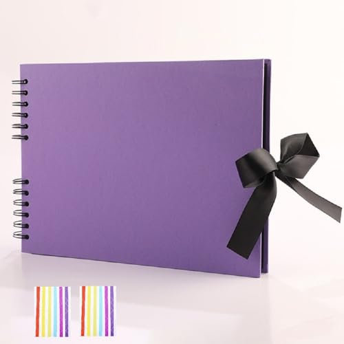 MuChoney Fotoalbum Zum Selbstgestalten 24 x 17 cm 40 Seiten A5 Mittelgroßes DIY Scrapbook Fotobuch Bastelpapier Album für Kinder Familie Valentinstag Geburtstag Jahrestag Geschenk.