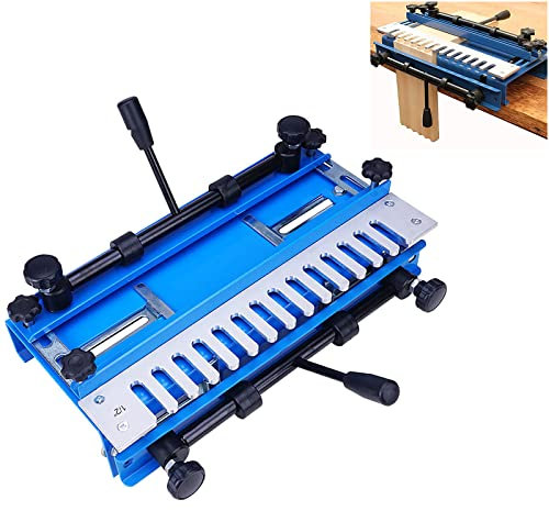 Amhuui 300mm/12inch Woodworking Dovetail Machine, Wood Dovetail Jig with 1/2 Mold, Semi-Permeable Die-Cast Joint Mortising Carpentry Tool