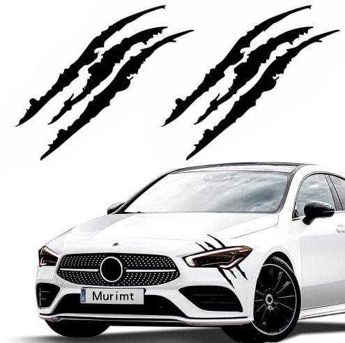 STOOKI 2Pcs Scratch Sticker Auto Scheinwerfer Dekoration Aufkleber 15.6 X 4.5In Autoaufkleber Für Autolichter, Motorräder, Lkws, Aufkleber-Dekoration (Schwarz)