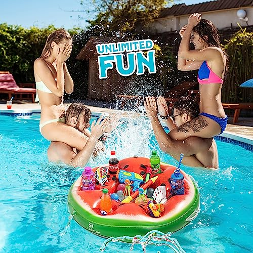 Wassermelone Pool Getränkehalter Schwimmender Pool Trey für Erwachsene und Familie Spaß, schwimmende Eistruhe für Fluss Whirlpool, Poolzubehör, langlebige Qualität, Pool-Party, Spielzeit