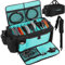 Timoxi Große DJ-Tasche mit integriertem stabilem Stützbrett, DJ-Kabeltasche mit 9 abnehmbaren Trennwänden und gepolstertem Schultergurt, Gigbag für professionelle DJ-Ausrüstung, Musikinstrument und