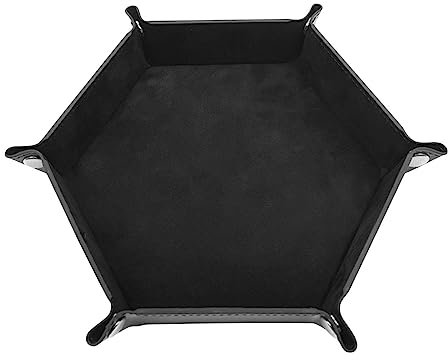 Dice Rolling Tray, Hexagon Dice Tray, Portable Dice Tray and Storage Box for Board Game Storage Bowls, Dice Holder for Friends, Family, Birthday, Christmas Gusengo