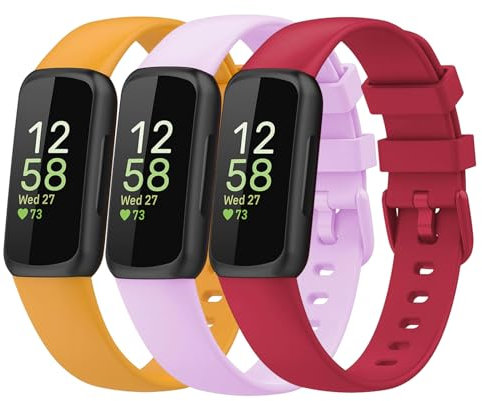 Baaletc 3 Stück Ersatzriemen Kompatibel für Fitbit Inspire 3 Armband, Weich Verstellbare Ersatz-Sport-Armbänder Kompatibel mit Fitbit Inspire 3, Klein Groß