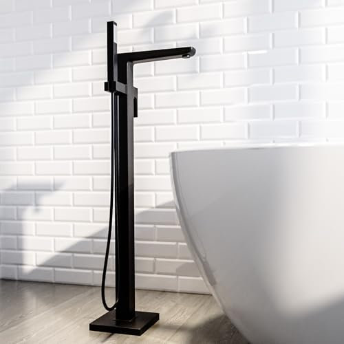 Zana Black Freestanding Bath Filler Shower Mixer Tap