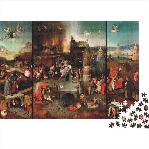 Hieronymus Bosch Weltberühmte Gemälde Puzzle 1000 Teile, Gemälde Puzzle Für Erwachsene, Lustige Kunst Puzzle Erwachsene Anspruchsvoll,Impossible Puzzle,ideal Als Wandbild