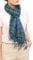 Prettystern XL Herren Damen Lang Frühling Sommer-Schal Leinen-Tuch mit langer Fransen grün blau Karo T114