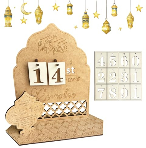 Ramadan Kalender,Ramadan Countdown Kalender Holz,Ramadan DIY Dekoration Aus Holz,Ramadan Kalender Dekorationen,Eid Mubarak Adventskalender 30 Tage Countdown