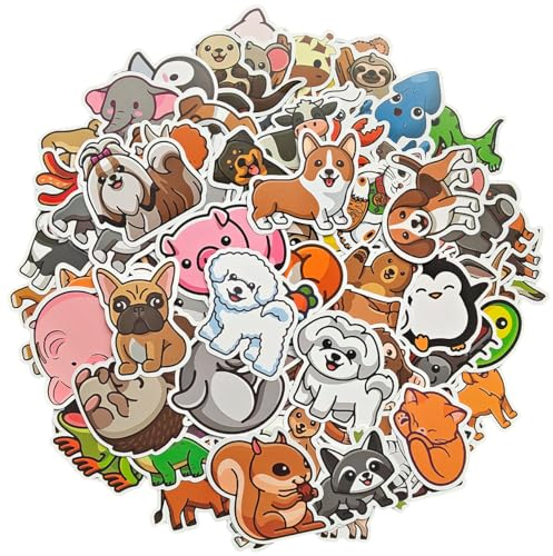AXEN 100PCS Animal Stickers Pack, Animal Theme Vinyl Stickers for Laptop, Phone, Water Bottles, Computer, Flask and More Perfect for Kids