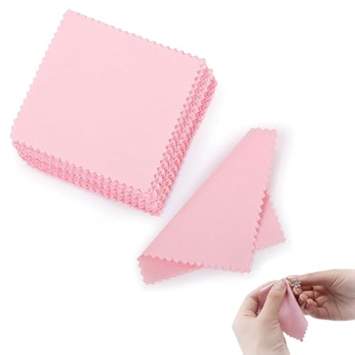 30 Pcs Silver Cleaning Cloth for Jewellery Gold Cleaner for Jewellery Polishing Cloth Soft Pink,Silver Cleaning Cloth for Polishing Cloth Jewellery,use for Pearl Gold Silver Platinum Jewelry