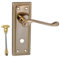 Haven Heritage Georgian Roped Edge Door Handle Bathroom Lock, Bathroom Door Handles with Lock - Brass Door Handles, Privacy Door Handle, Locks for Doors - Brass