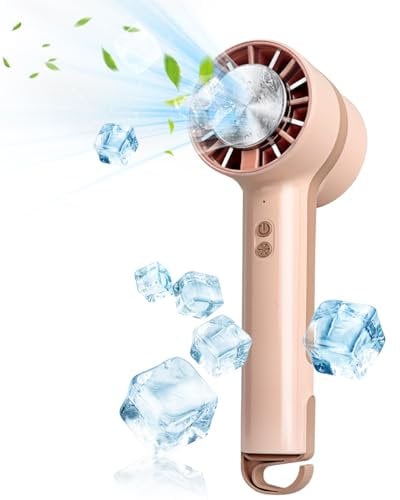 comfheat Portable Handheld Fan with Cooling Technology, Small Hand Fan for Travel, Instant Ice-Compress Face Fan, Personal Lash Fan for Make Up Skincare, 3-Speed, Rechargeable, Pink