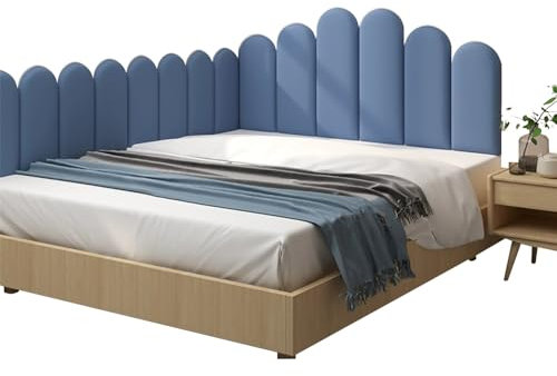 Coussin Mural Tete de Lit Enfant, Tête de Lit à Panneaux Tapissés Anti-Collision, Panneau Mural Decoratif pour Adulte Enfant, Peler et Coller, Utilisations Multiples (Color : A, Taille : 150cm)