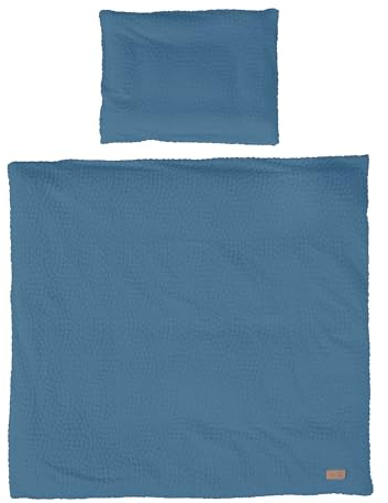 roba Babybettwäsche Seashells Indigo 80 x 80 cm - 2-teiliges Bettwäsche Set für Babys - Bio Baumwolle - GOTS und Oeko-Tex 100 zertifiziert - Blau