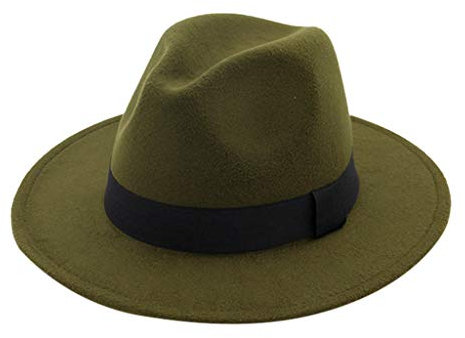 Strick Mützen Und Schal Herren & Frauen breite Mütze mit Gürtelschnalle Verstellbare Outback-Hüte Snapback Cap Herren (Army Green, One Size)
