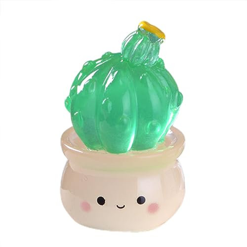 Cactus miniature lumineux - Mini cactus en pot - Accessoires de jardin féérique - Décoration de voiture - Décoration d'intérieur pour salon, chambre à coucher