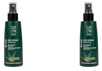 GRN - shades of nature GRN [GRÜN] Biokosmetik Deo Spray Erfrischend - Bio-Hanf & Bio-Hopfen - für anspruchsvolle Haut - ohne Aluminiumsalze - vegan - 75 ml (Packung mit 2)