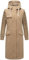 Navahoo Damen warmer Trenchcoat in Woll-Optik mit Strick-Ärmeln und Kapuze Knit Babe 14 Sand Beige Gr. XXL